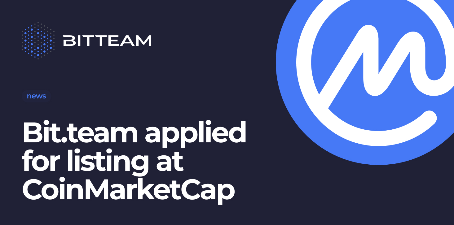 Bit.team applied for listing at CoinMarketCap