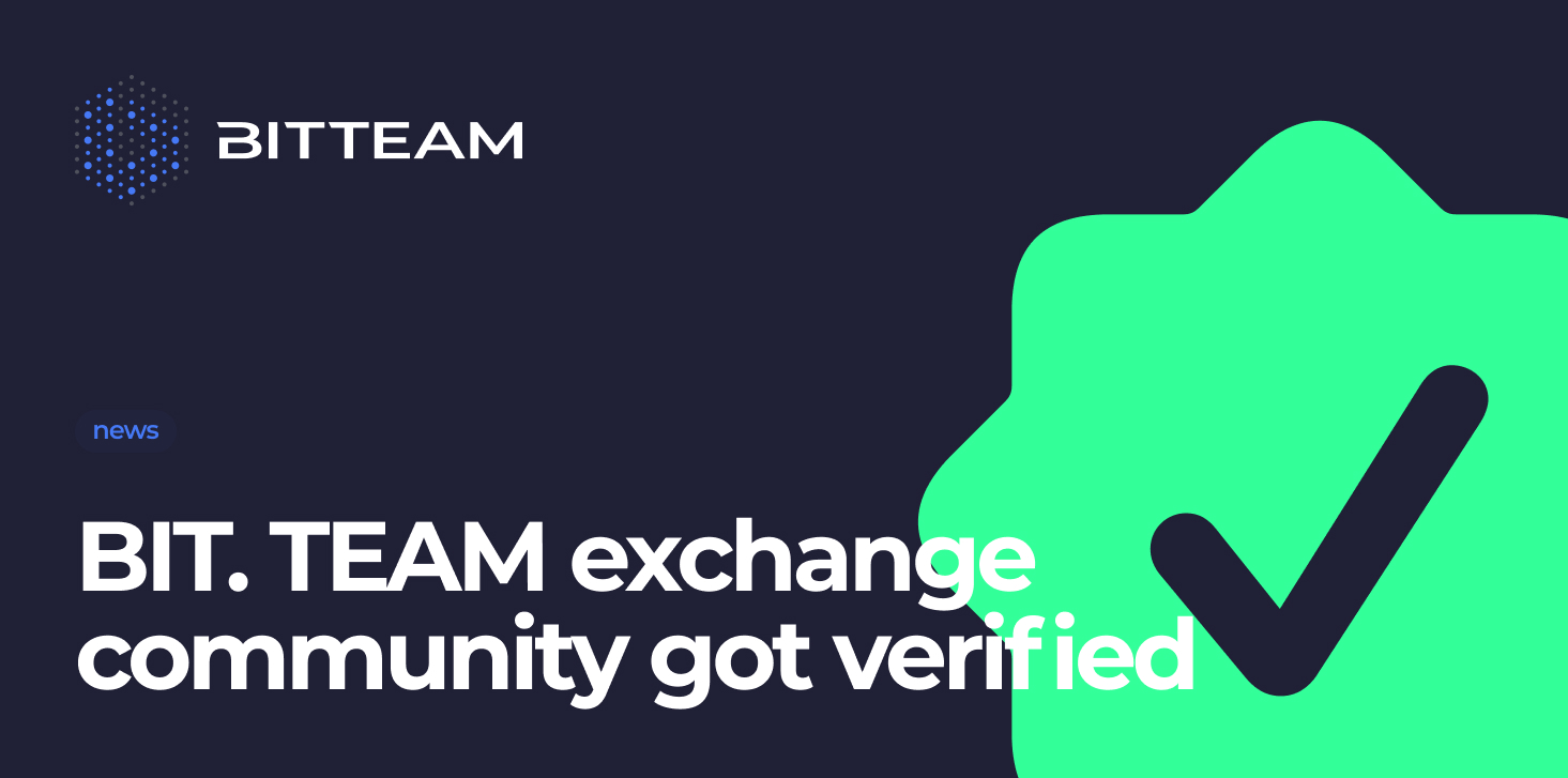 BIT.TEAM exchange community got verified