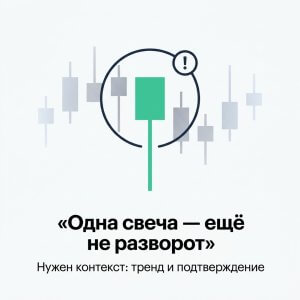 Одна зелёная свеча — это ещё не разворот: тренд продолжается
